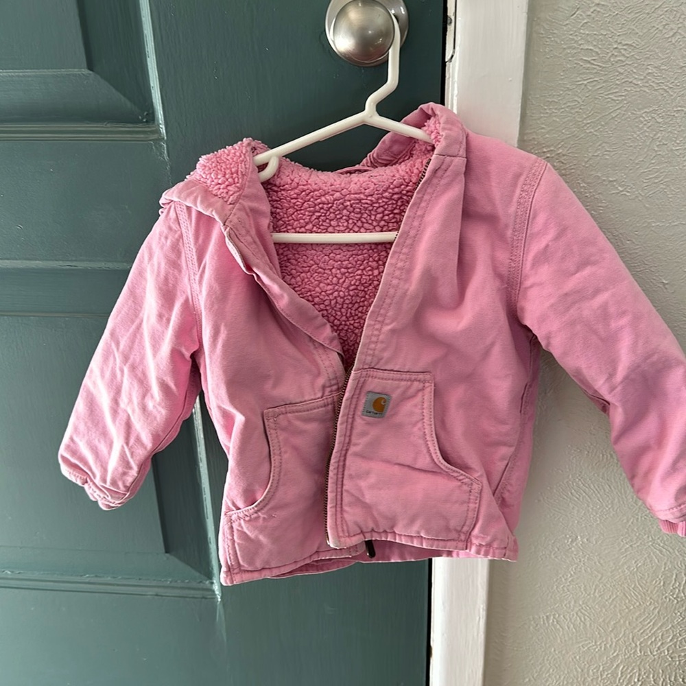 Pink Carhartt Jacket Canvas/Sherpa